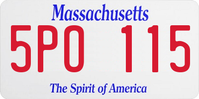 MA license plate 5PO115