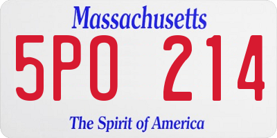 MA license plate 5PO214