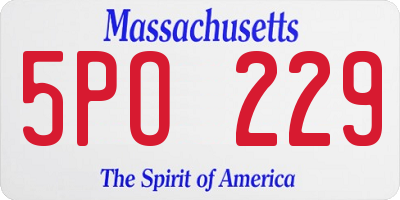 MA license plate 5PO229