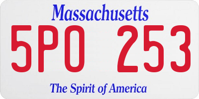 MA license plate 5PO253