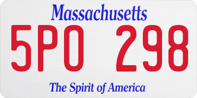 MA license plate 5PO298