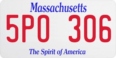 MA license plate 5PO306