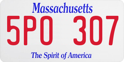 MA license plate 5PO307