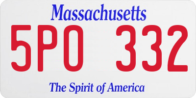 MA license plate 5PO332