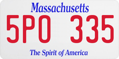 MA license plate 5PO335