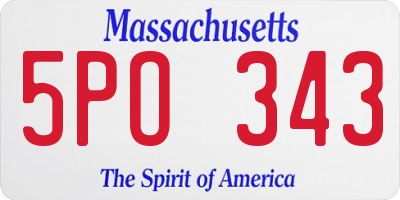 MA license plate 5PO343