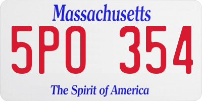 MA license plate 5PO354