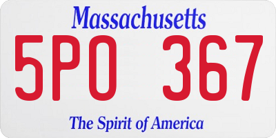 MA license plate 5PO367