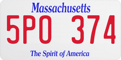 MA license plate 5PO374