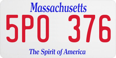 MA license plate 5PO376