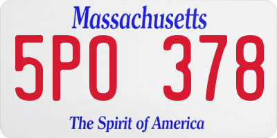 MA license plate 5PO378