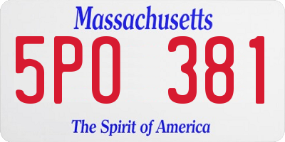 MA license plate 5PO381