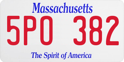 MA license plate 5PO382