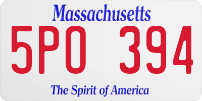 MA license plate 5PO394
