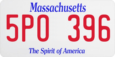 MA license plate 5PO396