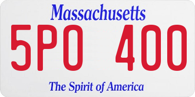 MA license plate 5PO400