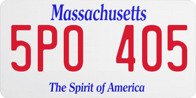 MA license plate 5PO405