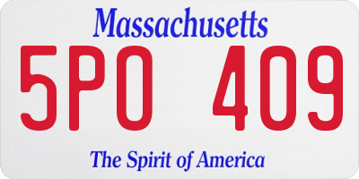 MA license plate 5PO409