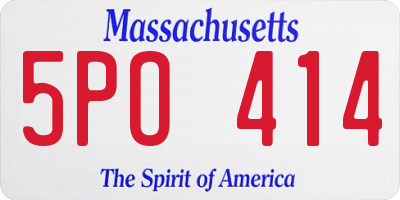 MA license plate 5PO414