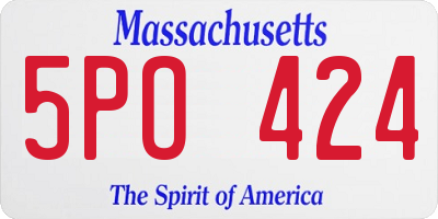 MA license plate 5PO424