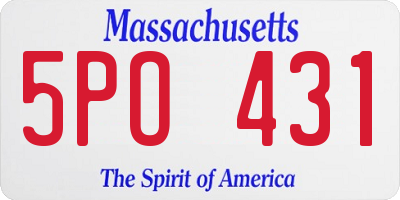 MA license plate 5PO431