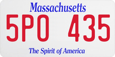 MA license plate 5PO435
