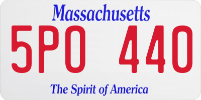 MA license plate 5PO440