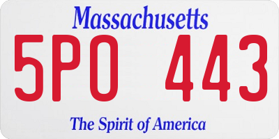 MA license plate 5PO443