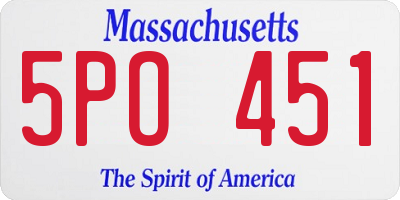 MA license plate 5PO451