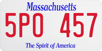 MA license plate 5PO457