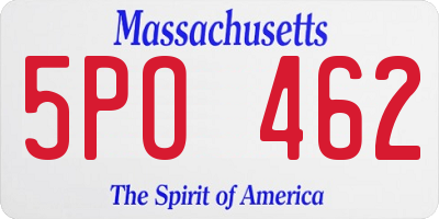MA license plate 5PO462