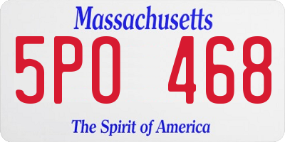 MA license plate 5PO468