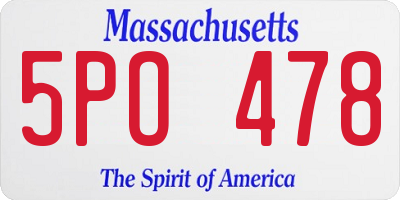 MA license plate 5PO478