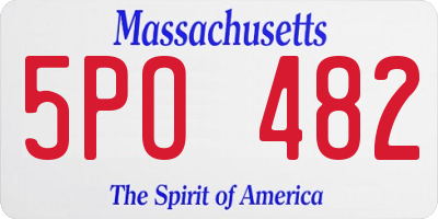 MA license plate 5PO482