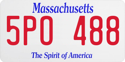 MA license plate 5PO488