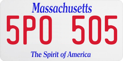 MA license plate 5PO505