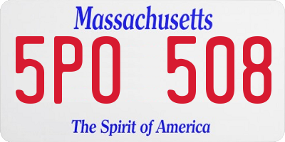 MA license plate 5PO508