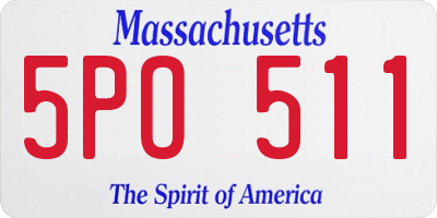 MA license plate 5PO511