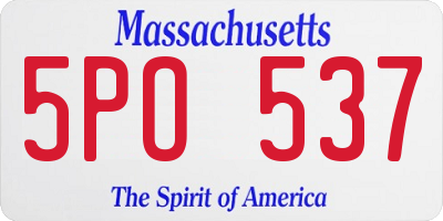 MA license plate 5PO537