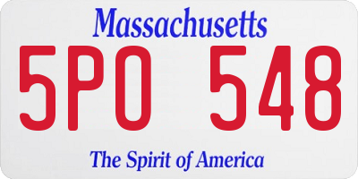 MA license plate 5PO548
