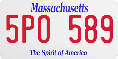 MA license plate 5PO589