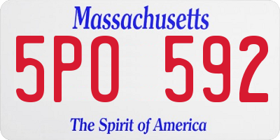 MA license plate 5PO592