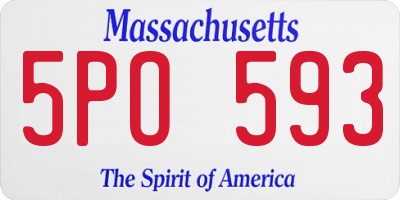 MA license plate 5PO593