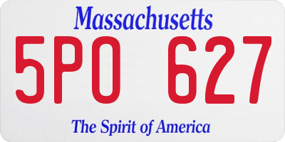 MA license plate 5PO627