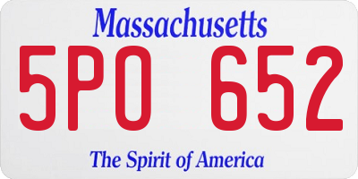 MA license plate 5PO652