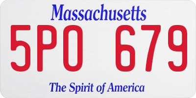 MA license plate 5PO679