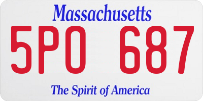 MA license plate 5PO687
