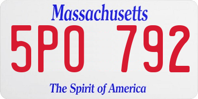 MA license plate 5PO792