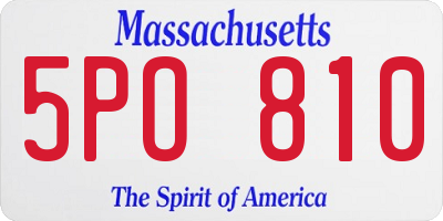 MA license plate 5PO810