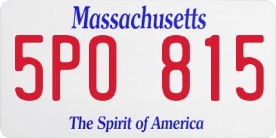 MA license plate 5PO815